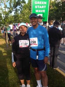 My wife and I at the Starting Line